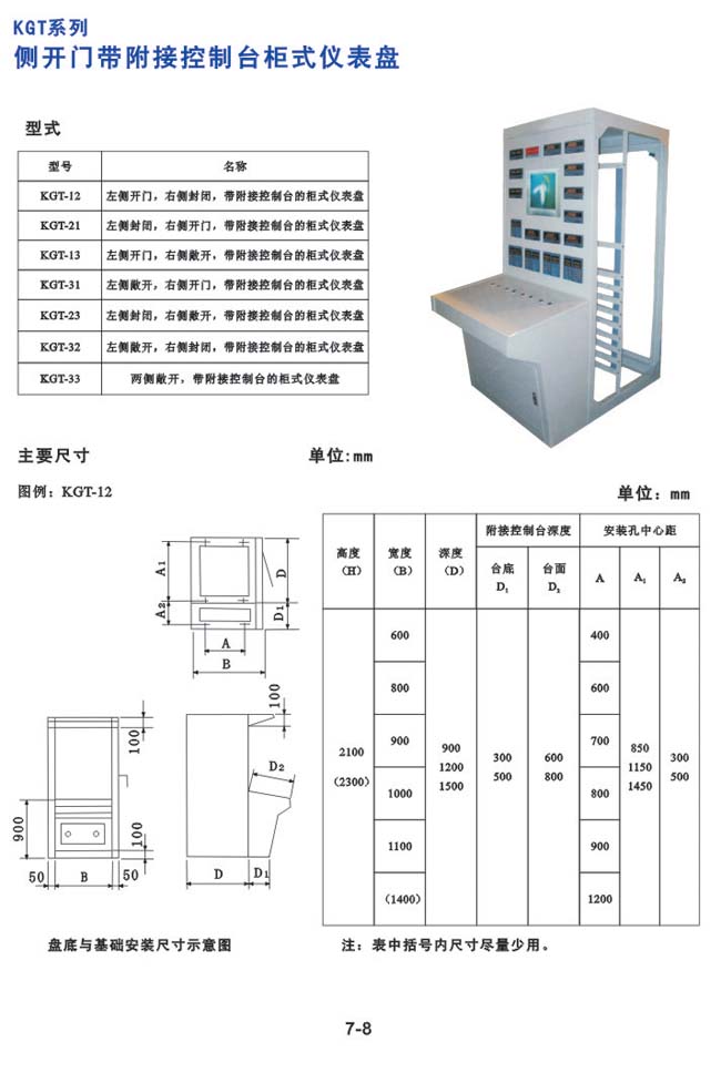 KGT系列-侧开门带附接控制台柜式仪表盘